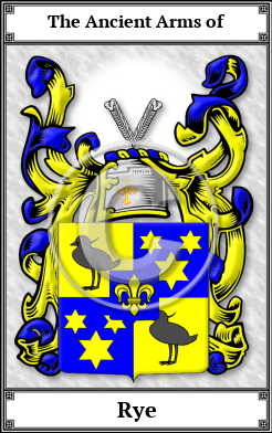 Rye Family Crest Download (JPG) Book Plated - 300 DPI