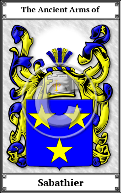 Sabathier Family Crest Download (JPG) Book Plated - 600 DPI