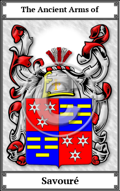 Savouré Family Crest Download (JPG)  Book Plated - 150 DPI