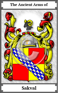 Sakval Family Crest Download (JPG)  Book Plated - 150 DPI