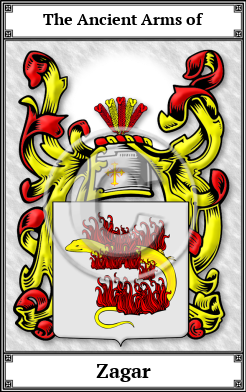 Zagar Family Crest Download (JPG)  Book Plated - 150 DPI