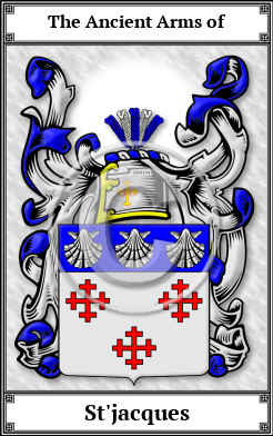 St'jacques Family Crest Download (JPG)  Book Plated - 150 DPI