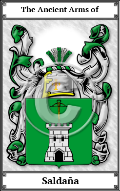 Saldaña Family Crest Download (JPG) Book Plated - 600 DPI