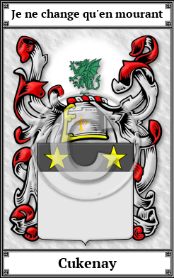Cukenay Family Crest Download (JPG) Book Plated - 600 DPI