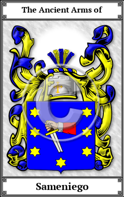 Sameniego Family Crest Download (JPG)  Book Plated - 150 DPI