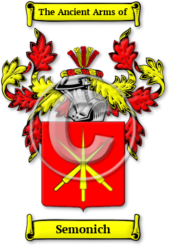 Semonich Family Crest Download (jpg) Legacy Series - 150 DPI