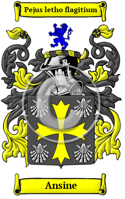 Ansine Family Crest/Coat of Arms
