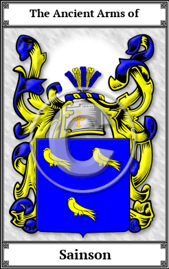 Sainson Family Crest Download (JPG)  Book Plated - 150 DPI