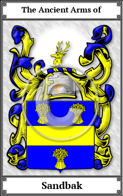 Sandbak Family Crest Download (JPG)  Book Plated - 150 DPI