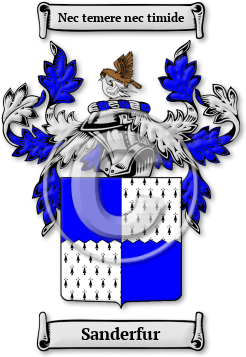 Sanderfur Family Crest Download (jpg) Legacy Series - 150 DPI