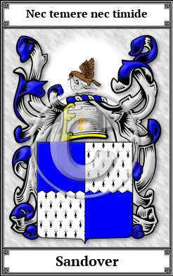 Sandover Family Crest Download (JPG)  Book Plated - 150 DPI