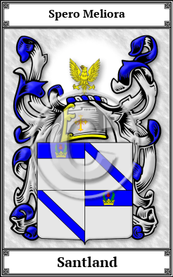 Santland Family Crest Download (JPG)  Book Plated - 150 DPI