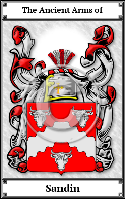 Sandin Family Crest Download (JPG)  Book Plated - 150 DPI