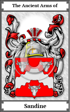 Sandine Family Crest Download (JPG) Book Plated - 600 DPI