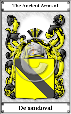 De'sandoval Family Crest Download (JPG)  Book Plated - 150 DPI