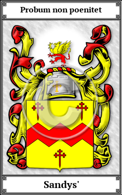 Sandys' Family Crest Download (JPG)  Book Plated - 150 DPI