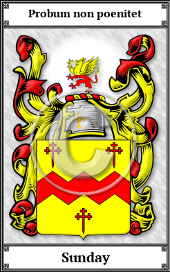 Sunday Family Crest Download (JPG)  Book Plated - 150 DPI
