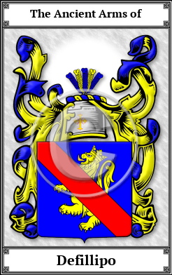 Defillipo Family Crest Download (JPG)  Book Plated - 150 DPI