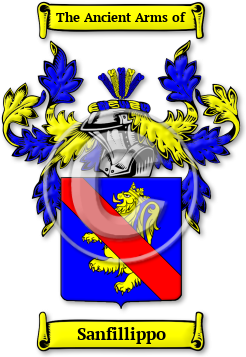 Sanfillippo Family Crest Download (jpg) Legacy Series - 150 DPI