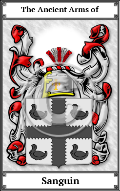 Sanguin Family Crest Download (JPG) Book Plated - 600 DPI
