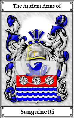 Sanguinetti Family Crest Download (JPG) Book Plated - 600 DPI