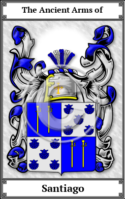 Santiago Family Crest Download (JPG)  Book Plated - 150 DPI
