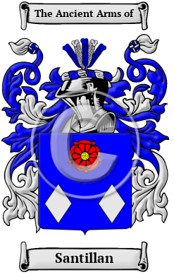 Santillan Family Crest Download (JPG) Heritage Series - 600 DPI