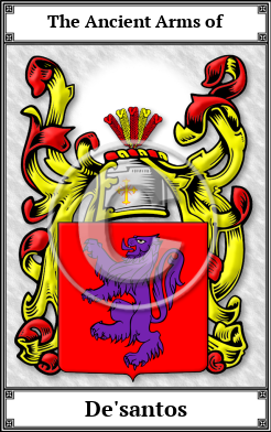 De'santos Family Crest Download (JPG)  Book Plated - 150 DPI
