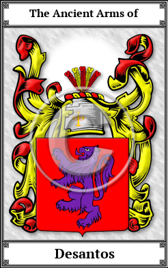 Desantos Family Crest Download (JPG) Book Plated - 600 DPI