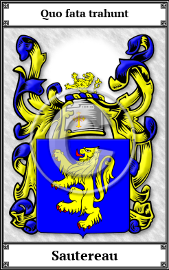 Sautereau Family Crest Download (JPG)  Book Plated - 150 DPI