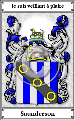 Saunderson Family Crest Download (JPG)  Book Plated - 150 DPI