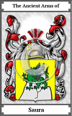 Saura Family Crest Download (JPG)  Book Plated - 150 DPI
