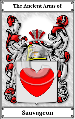 Sauvageon Family Crest Download (JPG) Book Plated - 600 DPI