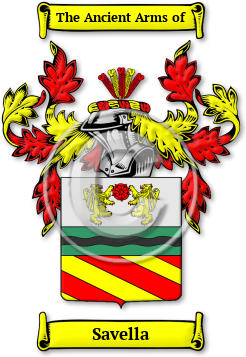 Savella Family Crest Download (jpg) Legacy Series - 150 DPI