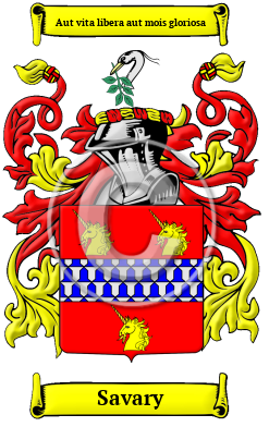 Savary Family Crest Download (JPG) Heritage Series - 600 DPI