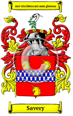 Savery Family Crest Download (JPG) Heritage Series - 600 DPI