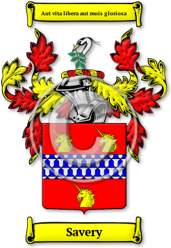 Savery Family Crest Download (jpg) Legacy Series - 150 DPI