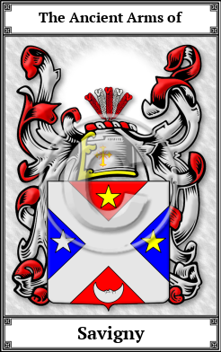Savigny Family Crest Download (JPG)  Book Plated - 150 DPI