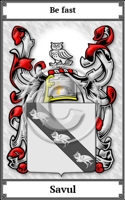 Savul Family Crest Download (JPG)  Book Plated - 150 DPI