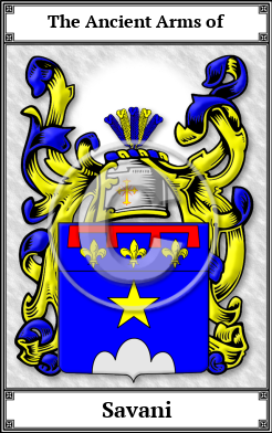 Savani Family Crest Download (JPG)  Book Plated - 150 DPI