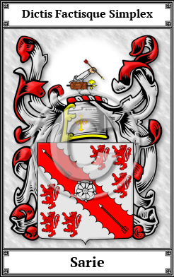 Sarie Family Crest Download (JPG)  Book Plated - 150 DPI