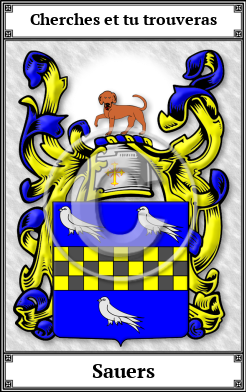 Sauers Family Crest Download (JPG)  Book Plated - 150 DPI