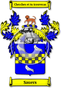 Sauers Family Crest Download (jpg) Legacy Series - 150 DPI
