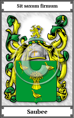 Saubee Family Crest Download (JPG) Book Plated - 600 DPI