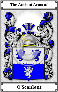 O'Scanlent Family Crest Download (JPG)  Book Plated - 150 DPI