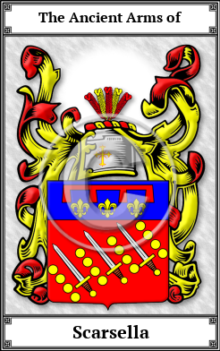 Scarsella Family Crest Download (JPG) Book Plated - 600 DPI