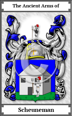 Scheuneman Family Crest Download (JPG)  Book Plated - 150 DPI