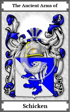 Schicken Family Crest Download (JPG) Book Plated - 600 DPI