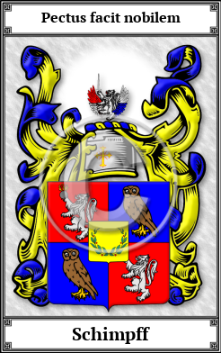 Schimpff Family Crest Download (JPG)  Book Plated - 150 DPI