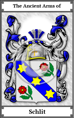 Schlit Family Crest Download (JPG) Book Plated - 600 DPI